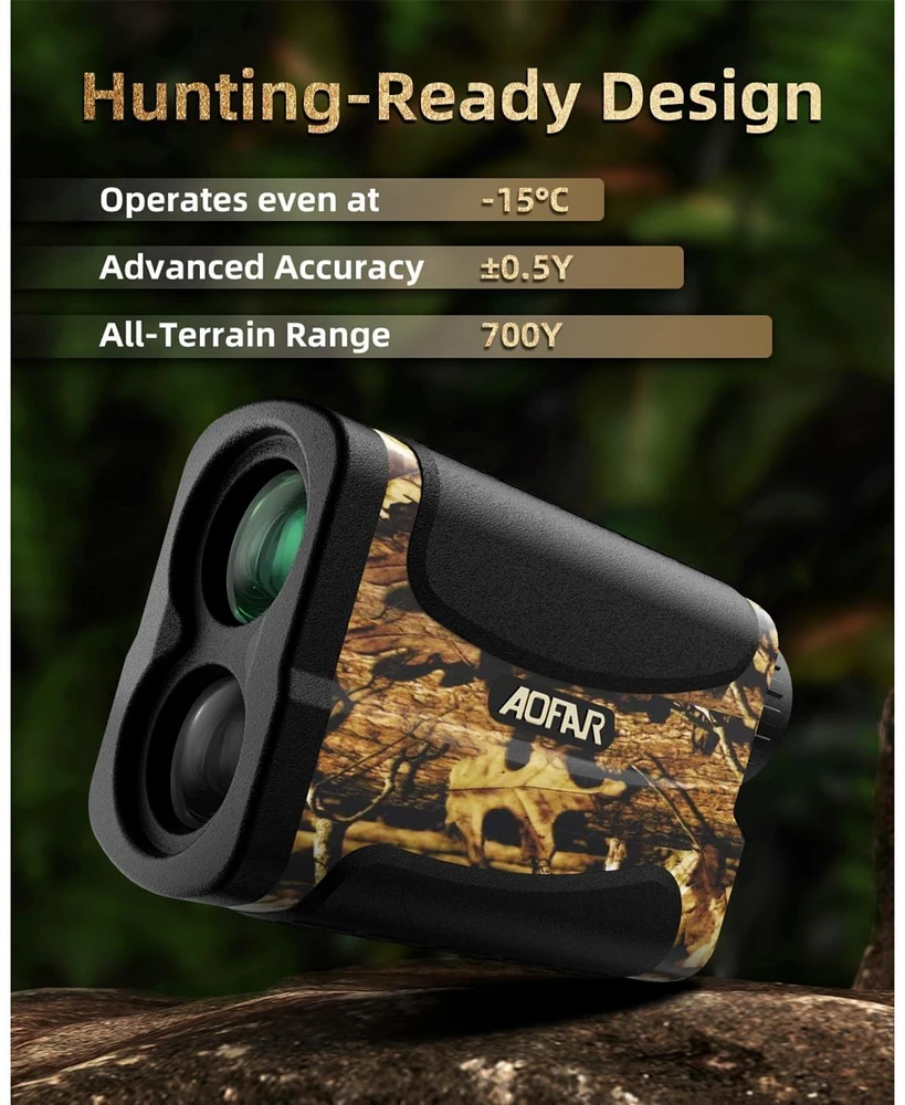 Aofar Hx-700N Hunting Range Finder 700 Yards Waterproof Archery Rangefinder for Bow Hunting with Range and Speed Mode, Free Battery, Carrying Case