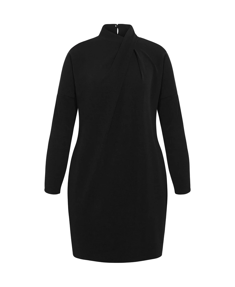 City Chic Women's Wrap Neck Dress