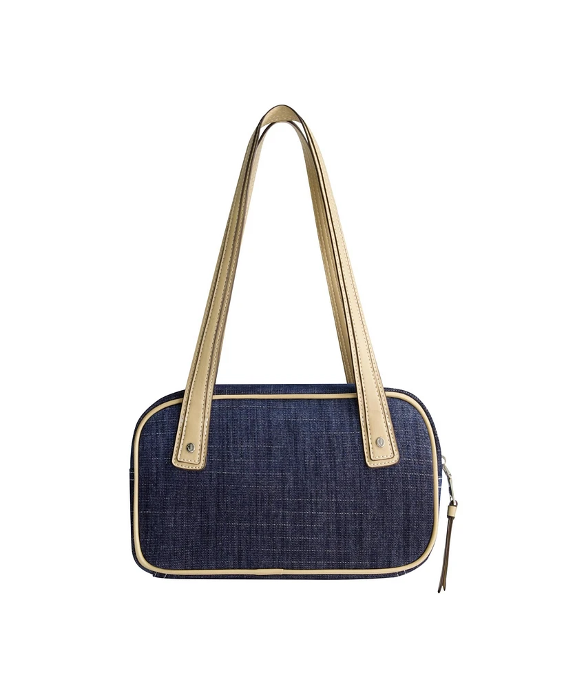True Religion Small Denim Bowling Satchel