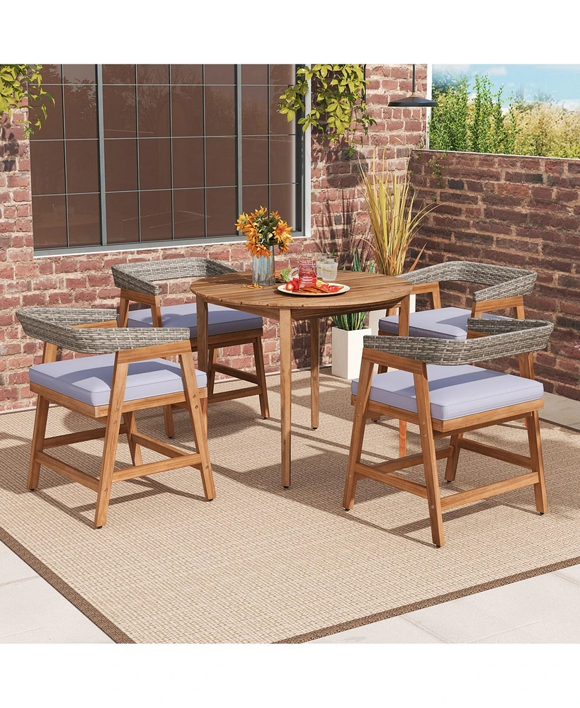 Slickblue Outdoor Patio Dining Chairs Set of 4 with Seat Cushions for Comfortable and Stylish Outdoor Dining
