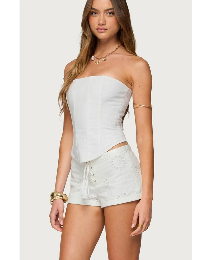 Edikted Women's Hadar Linen Look Corset