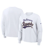Nike Women's White Baltimore Ravens Essential Long Sleeve Boxy T-Shirt