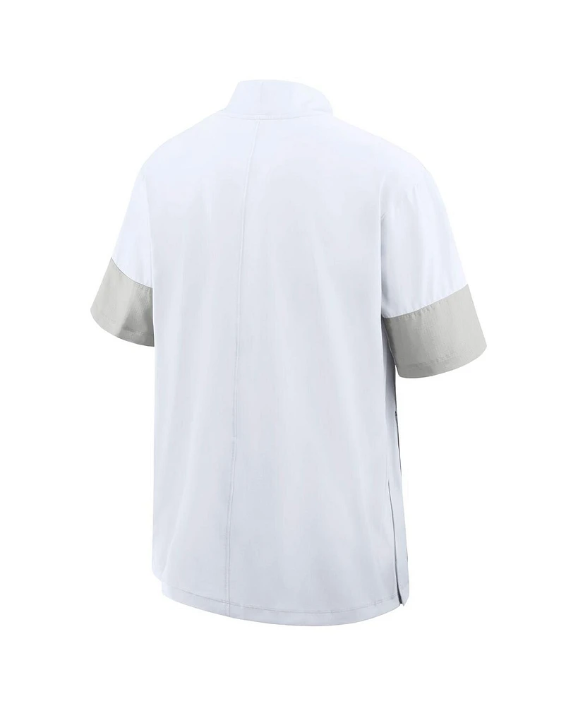 Jordan Men's White Florida Gators 2025 Sideline Coaches Lightweight Short Sleeve Jacket