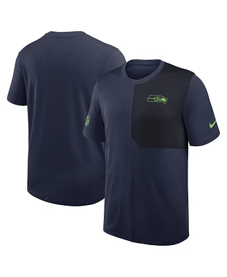 Nike Men's College Navy Seattle Seahawks Sideline Uv Performance Coach T-Shirt