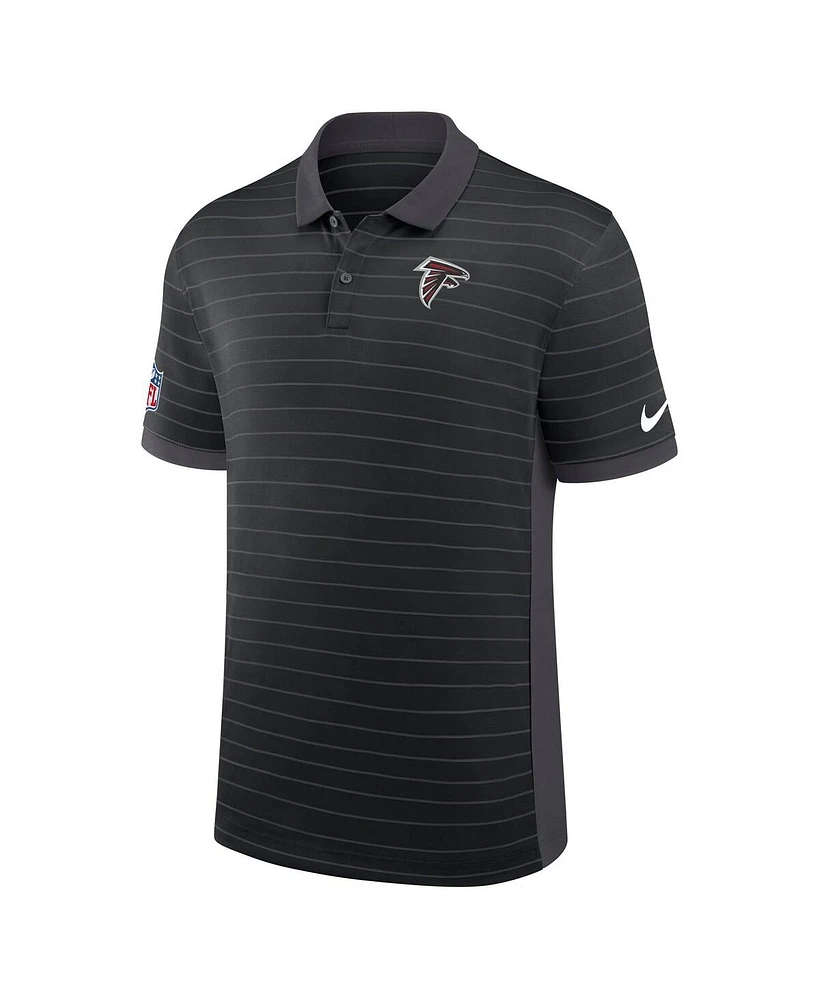 Nike Men's Black Atlanta Falcons Sideline Victory Stripe Performance Polo Shirt
