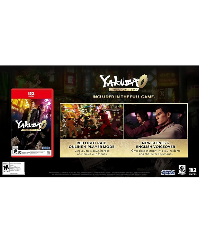 Sega Games Yakuza 0 Directors Cut for Nintendo Switch 2 (Game-Key Card)
