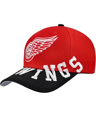 Mitchell & Ness Men's Red/Black Detroit Red Wings Under Arch Two-Tone Pro Crown Snapback Hat