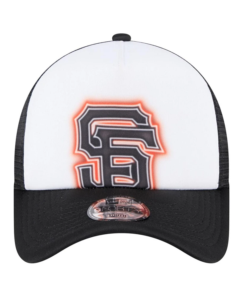 New Era Toddler White/Black San Francisco Giants Painted A-Frame 9FORTY Trucker Adjustable Hat