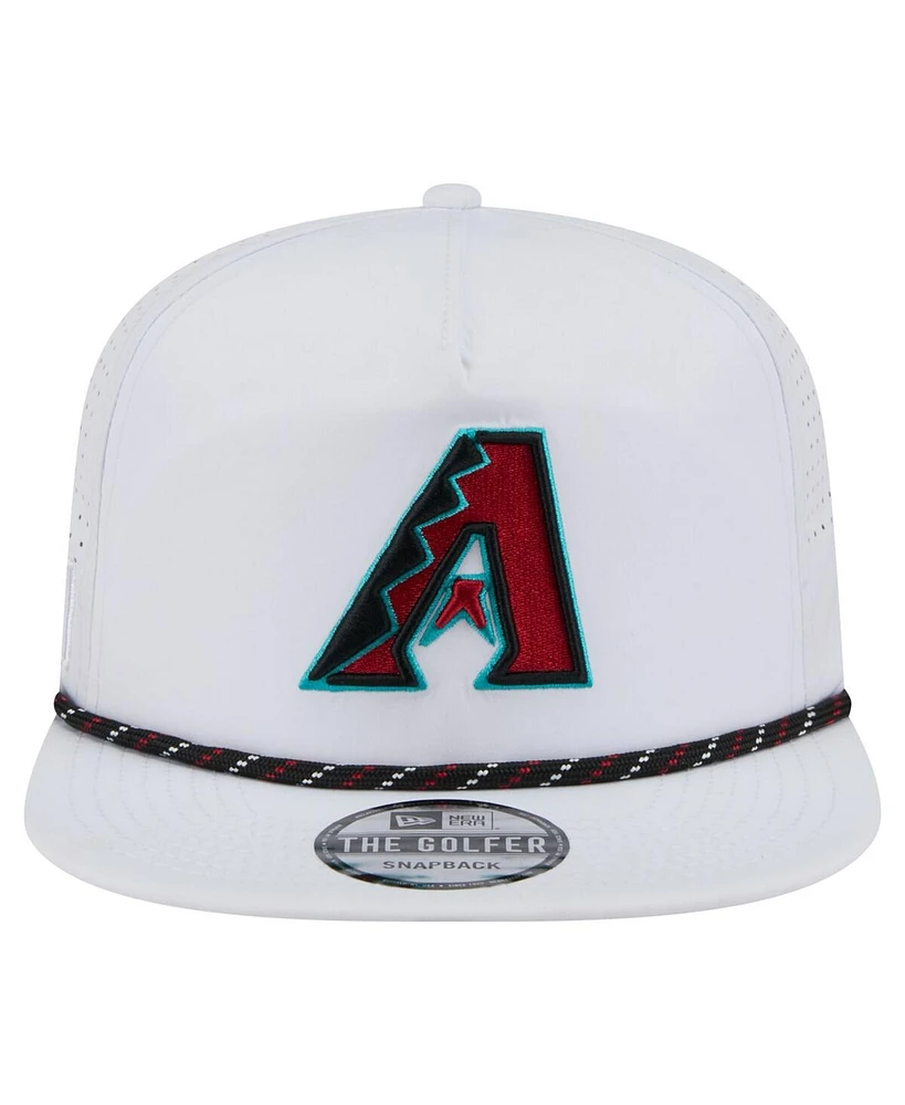 New Era Men's White Arizona Diamondbacks Perforated Golfer Snapback Hat