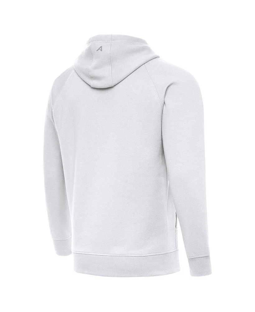 Antigua Men's White Dallas Cowboys Brushed Carbon Victory Pullover Hoodie