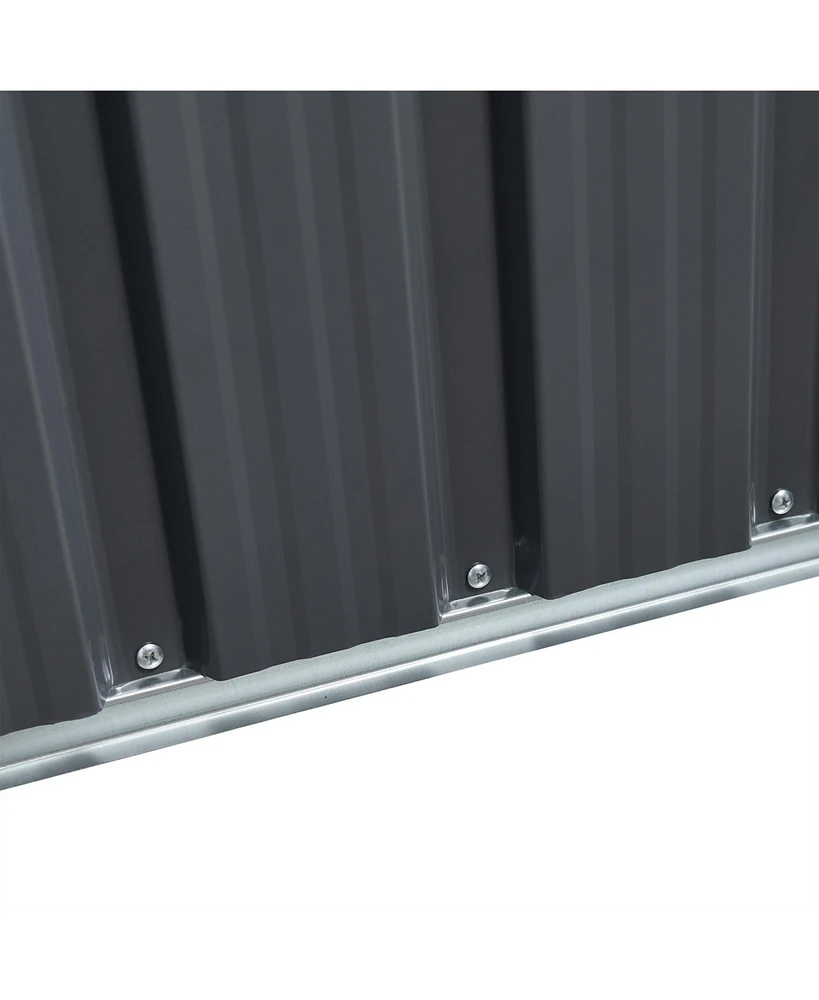 Mondawe 6FT x 8FT Metal Anti-Corrosion Outdoor Storage with Lockable Door & Shutter Vents