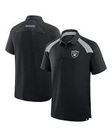 Fanatics Men's Black Las Vegas Raiders Back Around Raglan Polo Shirt