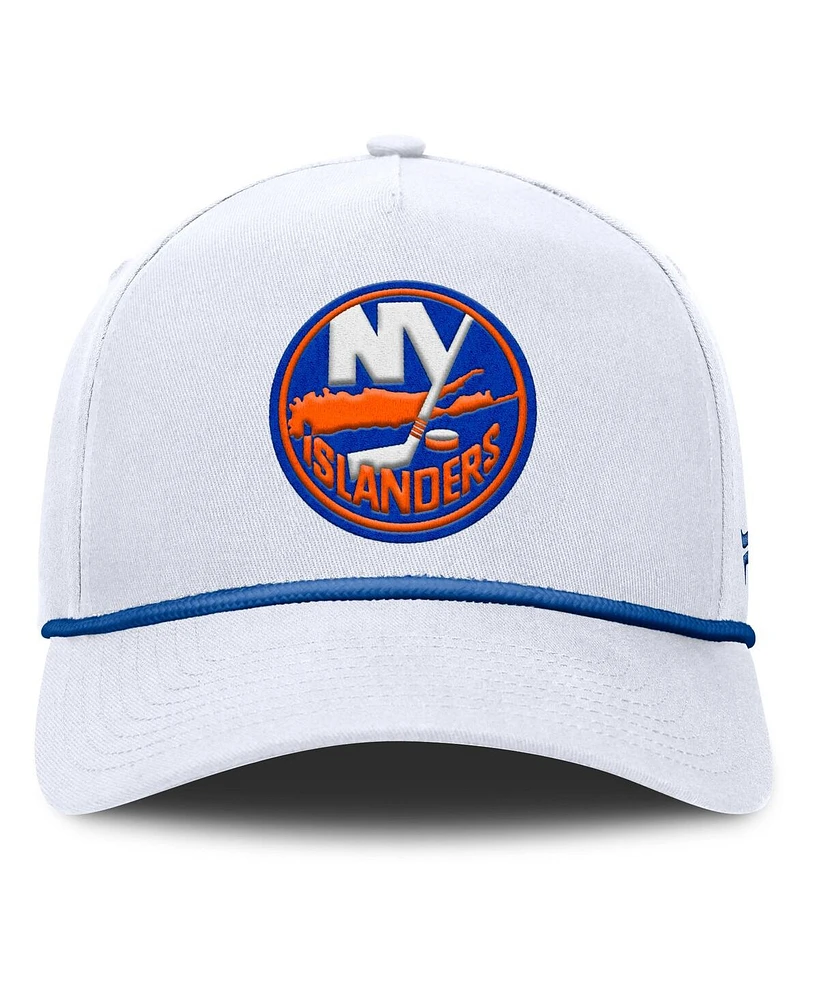 Fanatics Men's White New York Islanders Rope A-Frame Adjustable Hat