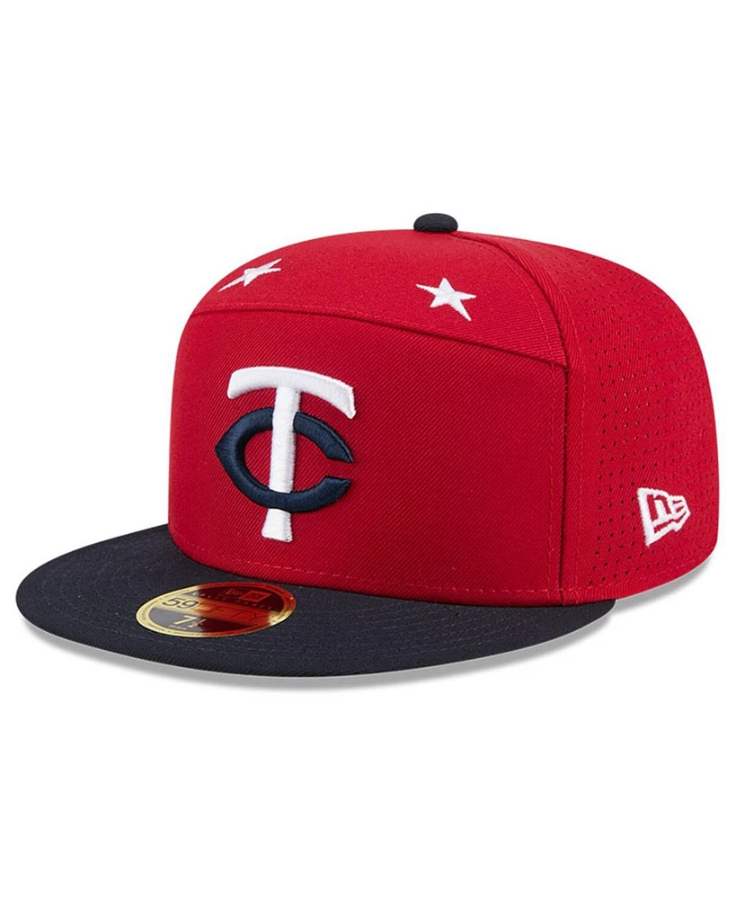 New Era Men's Red/Navy Minnesota Twins 2025 Mlb All-Star Game Side Patch 59FIFTY Fitted Hat