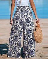 Cupshe Women's Gilded Sands Ornate Pants