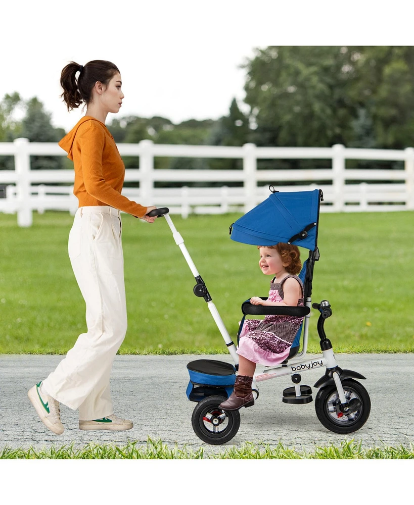 Costway Toddler 5-in-1 Folding Trike 1-5 Years Old with Safety Harness Storage