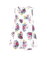 Hudson Baby Girls Cotton Dress and Cardigan Set, Blush Navy Floral