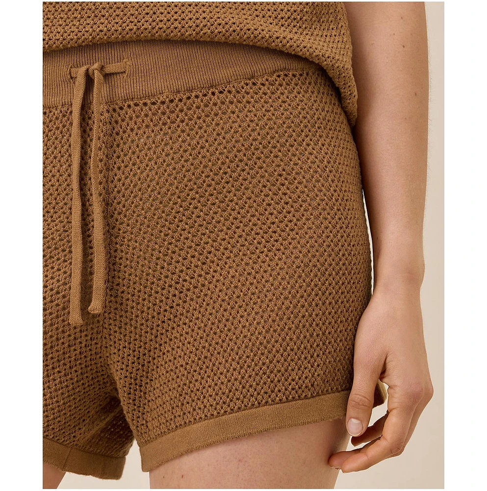 Pact Women's Beachside Linen Crochet Short