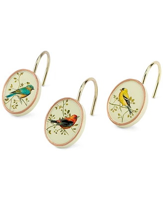 Avanti Gilded Birds Ceramic 12-Pc. Shower Curtain Hooks