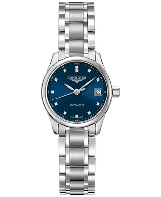 Longines Women's Swiss Automatic Master Collection Diamond Accent Stainless Steel Bracelet Watch 26mm L21284976