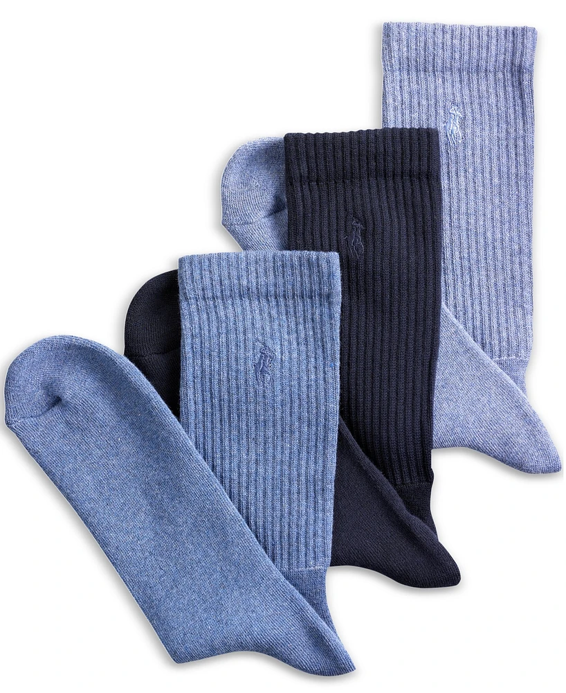 Polo Ralph Lauren 3 Pack Ribbed Cushion Foot Crew Men's Socks