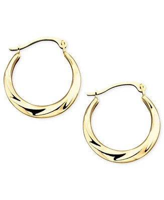 10k Gold Small Polished Swirl Hoop Earrings