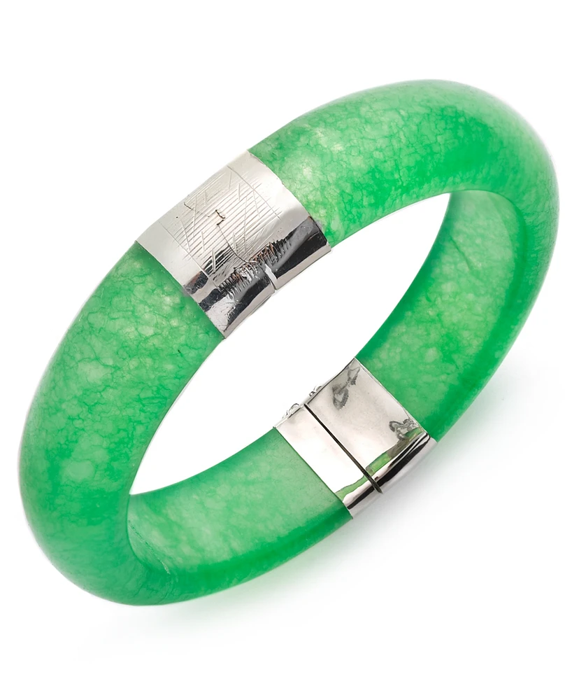 Dyed Jade Bangle Set in Sterling Silver