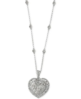 Effy Diamond Heart Pendant Necklace (1-1/8 ct. t.w.) in 14k White Gold or 14k Rose Gold