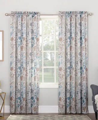 Asbury Floral Print Room Darkening Rod Pocket Curtain Panel
