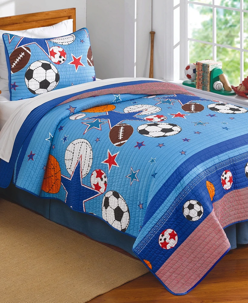 My World Kids Sports & Stars Reversible 3-Pc. Comforter Set, Full/Queen