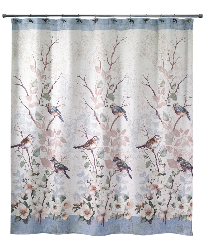Avanti Love Nest Bird Motif Printed Shower Curtain, 72" x 72"