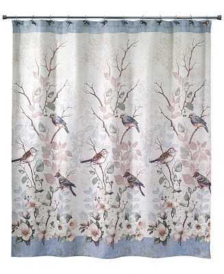 Avanti Love Nest Bird Motif Printed Shower Curtain, 72" x 72"