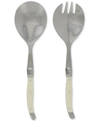 French Home Laguiole Connoisseur Faux Ivory Salad Servers, 2 Piece Set.
