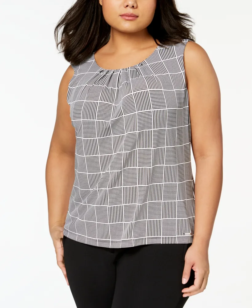 Calvin Klein Plus Pleated Top