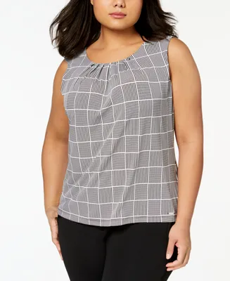 Calvin Klein Plus Pleated Top