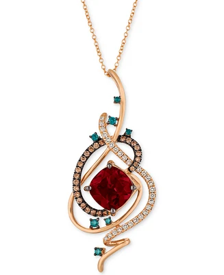 Le Vian Exotics Crazy Collection Pomegranate Garnet (4-1/2 ct. t.w.) & Diamond (3/4 ct. t.w.) 18" Pendant Necklace in 14k Rose Gold