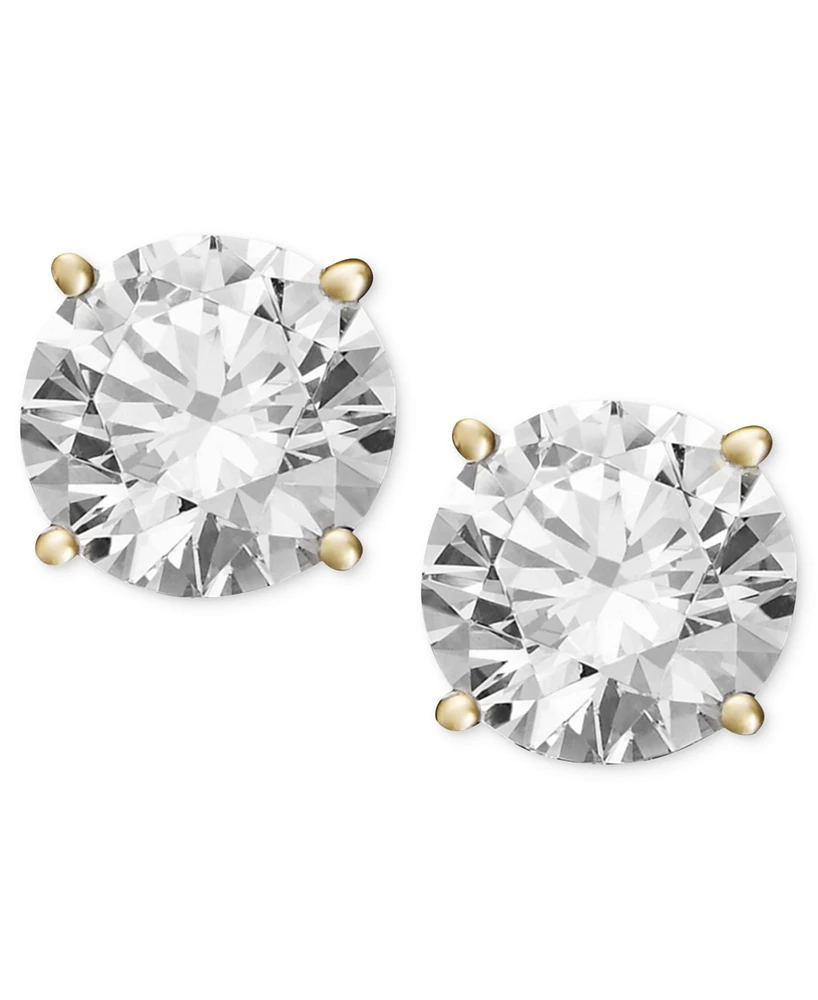 Diamond Four Prong Screw Back Stud Earrings (2 ct. t.w.) in 14k Gold