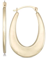 Polished Graduated Oval Hoop Earrings in 10k Gold