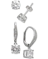 Giani Bernini 2-Pc. Cubic Zirconia Earring Set in Sterling Silver, Created for Macy's