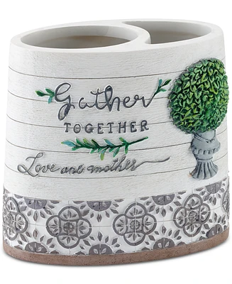 Avanti Modern Farmhouse Rustic Style Resin Toothbrush Holder