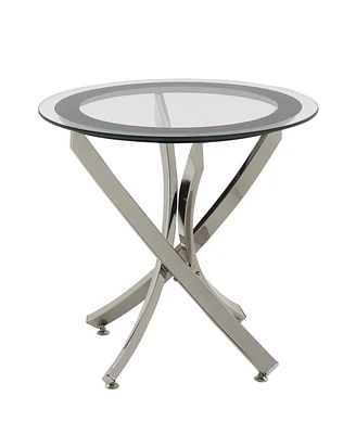 Yorkville Modern Glass Top End Table