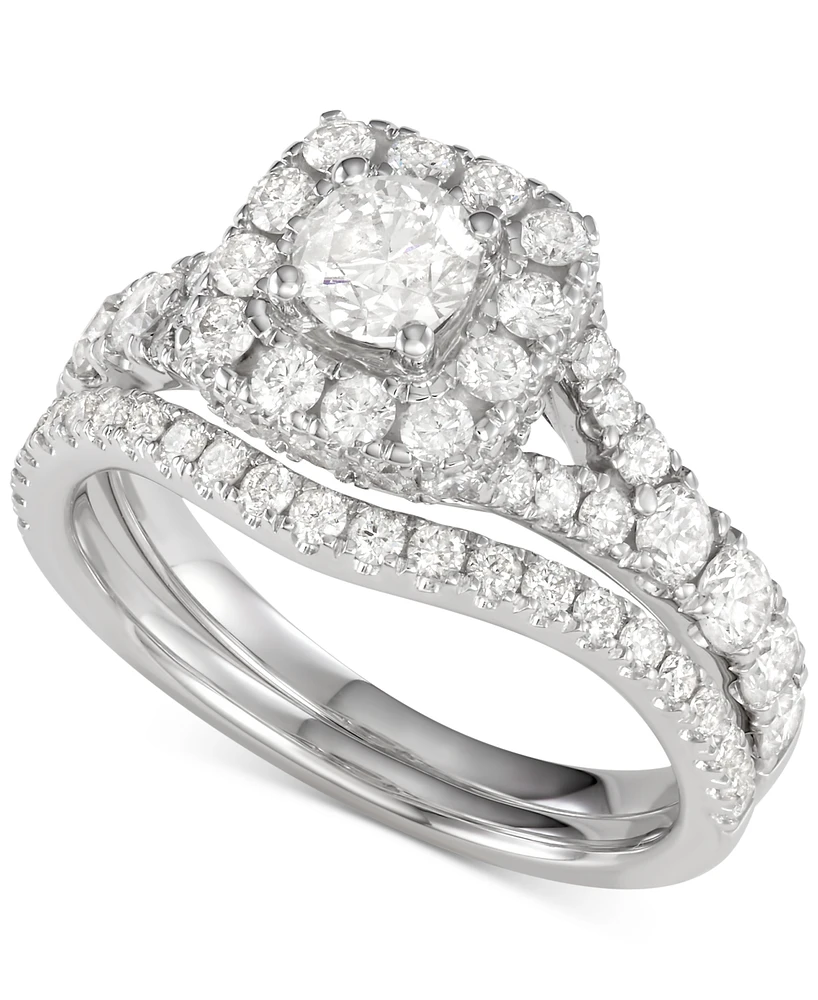 Diamond Halo Bridal Set (2 ct. t.w.) 14K White, Yellow or Rose Gold