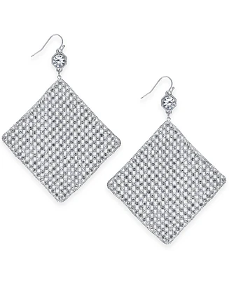 I.n.c. International Concepts Silver-Tone Crystal Diamond-Shape Sheet Statement Earrings, Created for Macy's