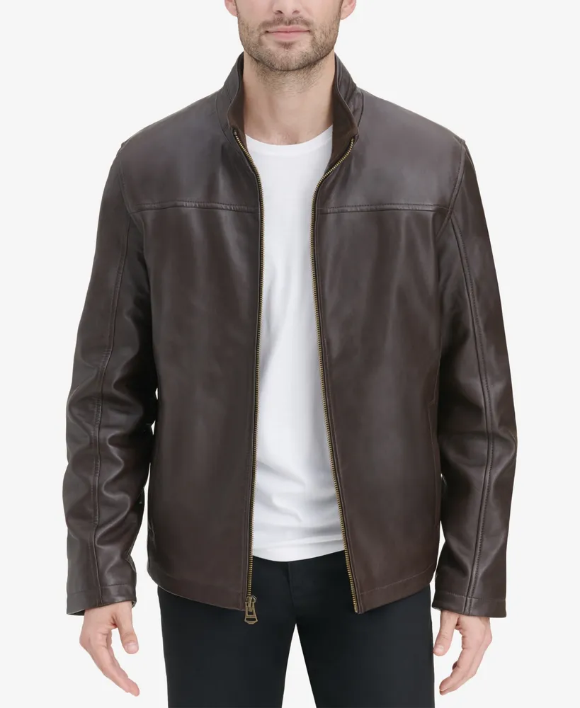 Cole Haan Men's Smooth Leather Jacket, Created for Macy's