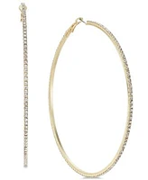 Inc International Concepts Pave Hoop 2 3 1 2 Earrings In Gold Or Silver Created For Macys