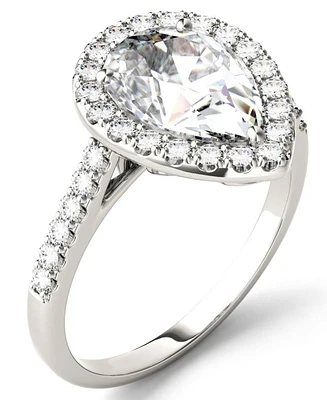 Moissanite Pear Halo Ring (2-5/8 ct. tw. Diamond Equivalent) in 14k White Gold