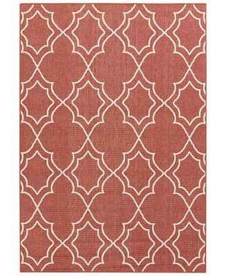 Closeout! Livabliss Alfresco Alf-9591 Rust 2'3" x 4'6" Area Rug, Indoor/Outdoor