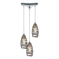 Twister 3- Light Pendant in Polished Chrome