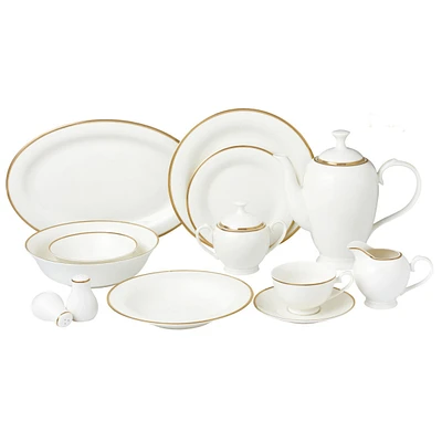 Lorren Home Trends Daisy 57-pc Dinnerware Set, Service for 8