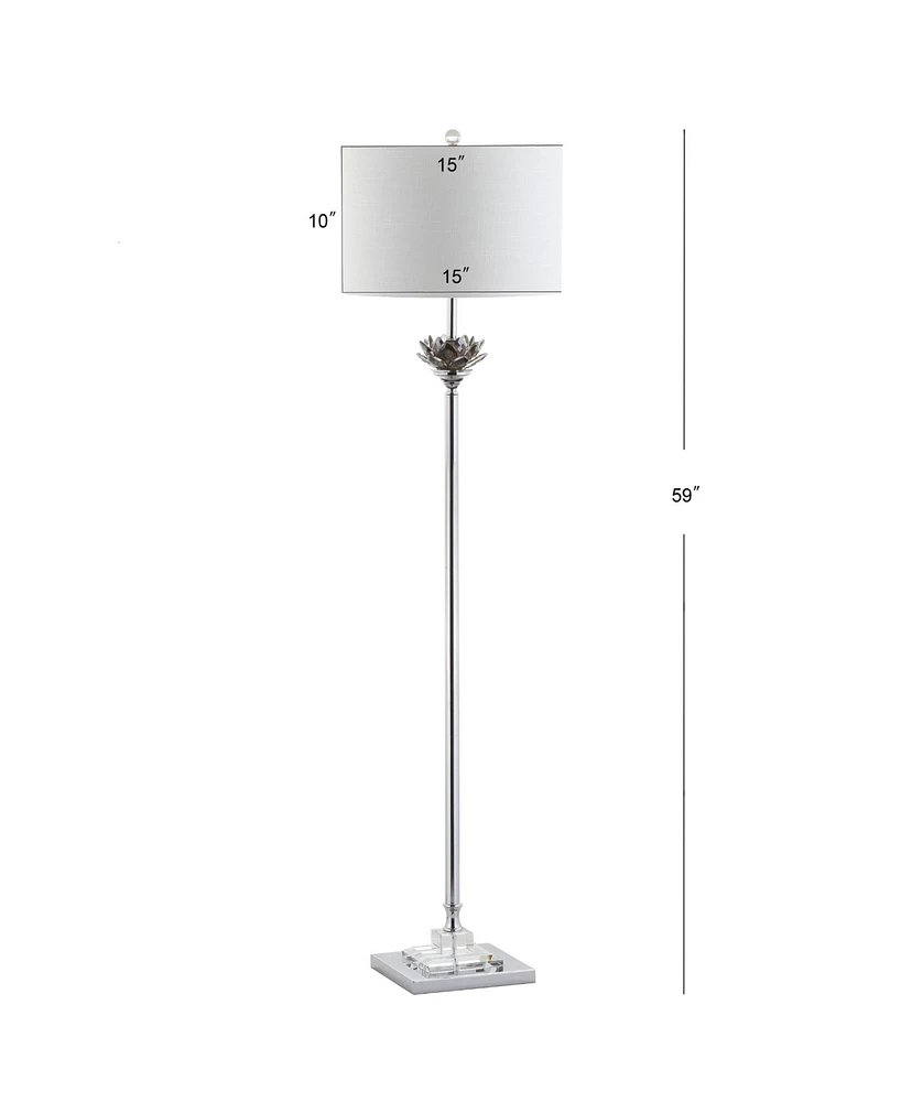Jonathan Y Amelia Lotus Crystal or Metal Led Floor Lamp